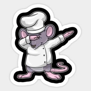 Rat as Chef with Chef's hat at Hip Hop Dance Dab Sticker